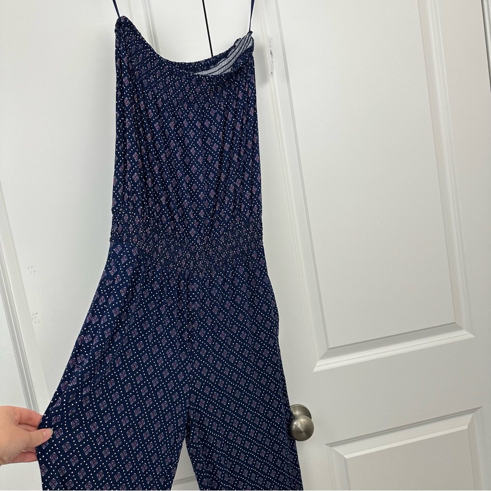 LOFT beach strapless jumpsuit with pockets XS